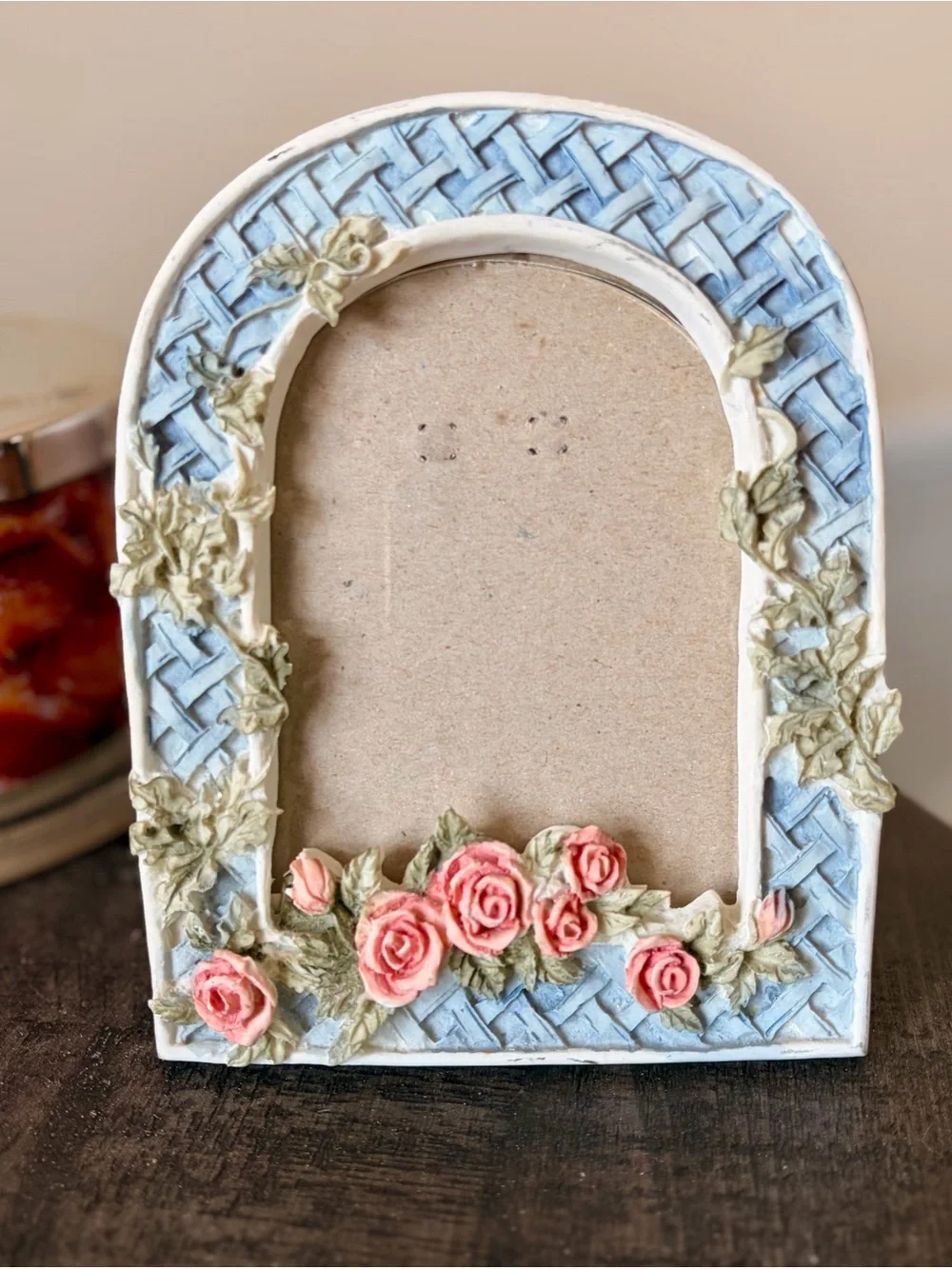 Vintage Arch Floral Cottagecore Charming Blue & Pink Floral Photo Frame